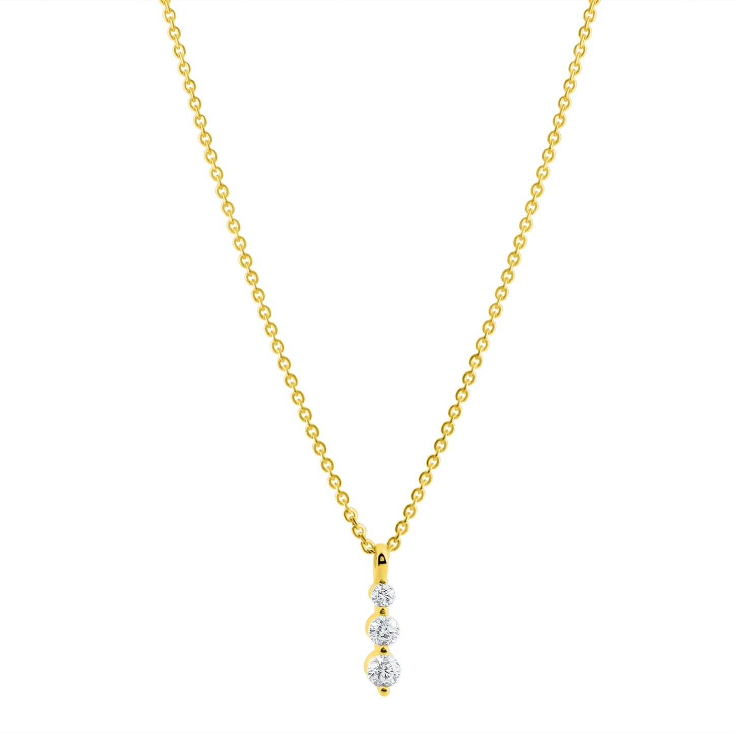 Anhänger mit Kette Ankerkette 375/- Gold 45,0cm Zirkonia