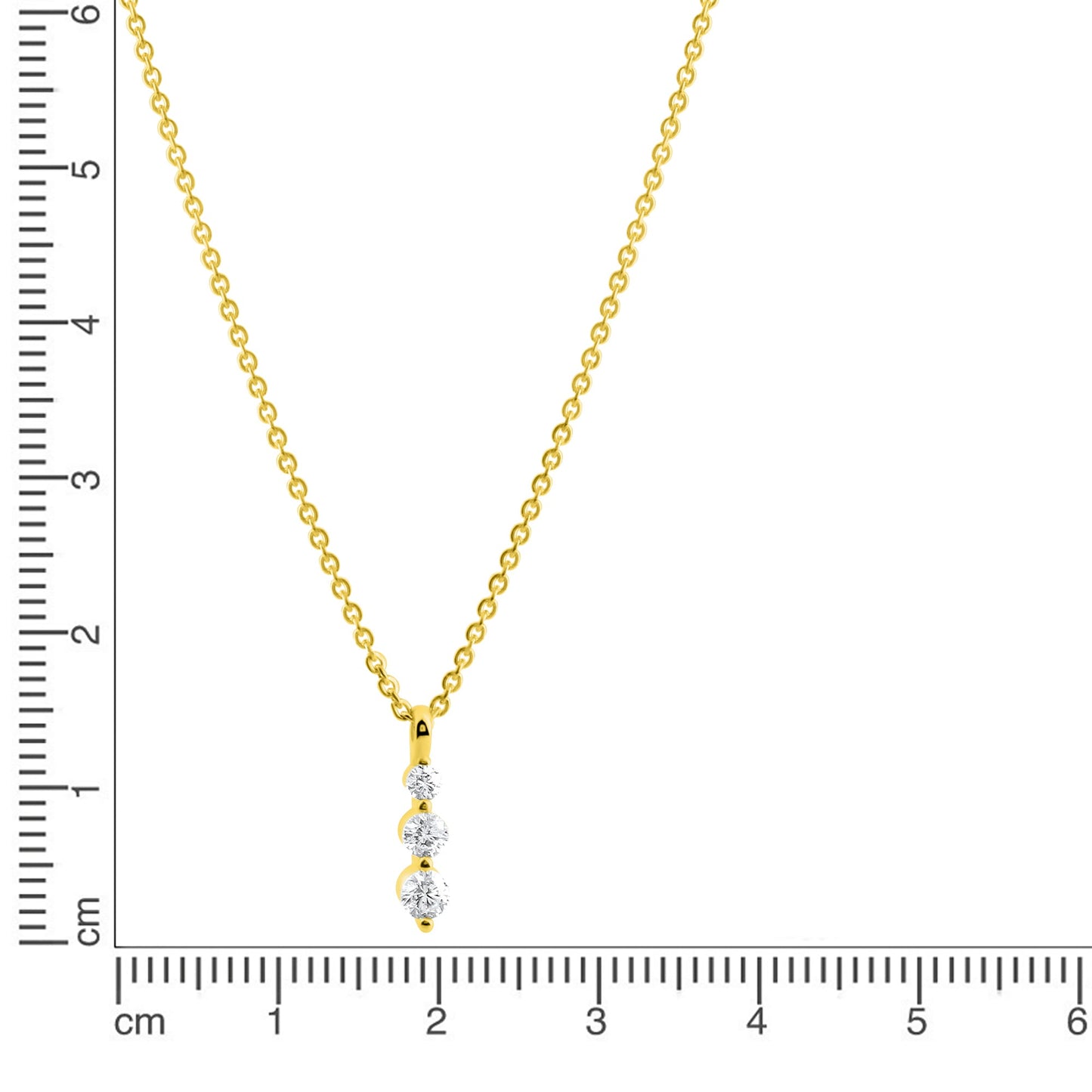 Anhänger mit Kette Ankerkette 375/- Gold 45,0cm Zirkonia