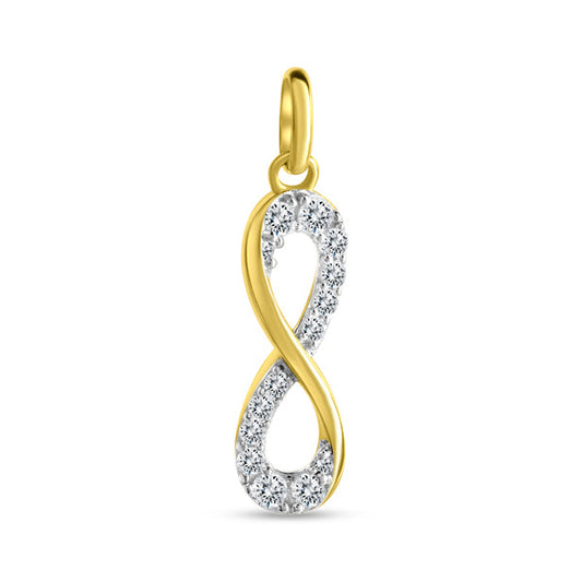 Anhänger aus 333/- Gelbgold bicolor Moitv Infinity mit 14 Zirkonia weiß
