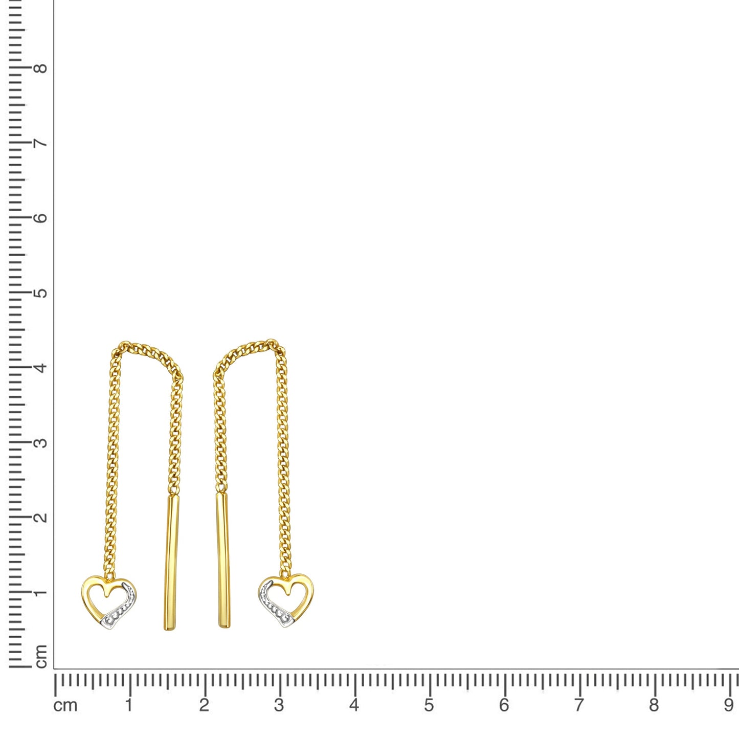 Ohrhänger 333/- Gold Rhodiniert 5,8cm