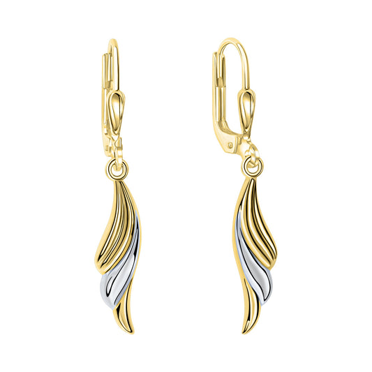 Ohrhänger aus 333/- Gelbgold bicolor glanz