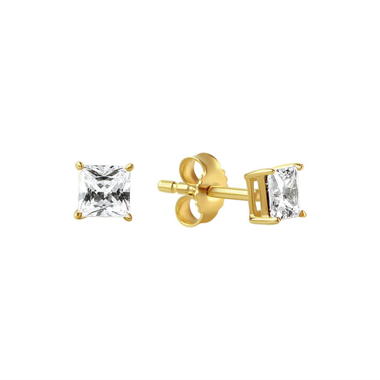 Ohrstecker aus 333/- Gelbgold glanz 2 Zirkonia weiß