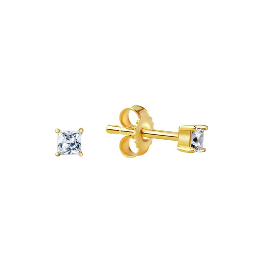 Ohrstecker aus 333/- Gelbgold glanz mit 2 Zirkonia weiß
