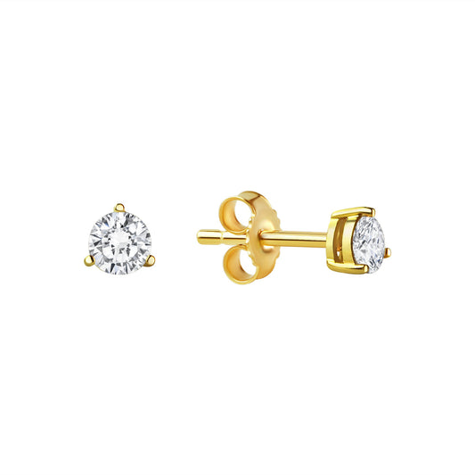 Ohrstecker aus 333/- Gelbgold glanz 2 Zirkonia weiß