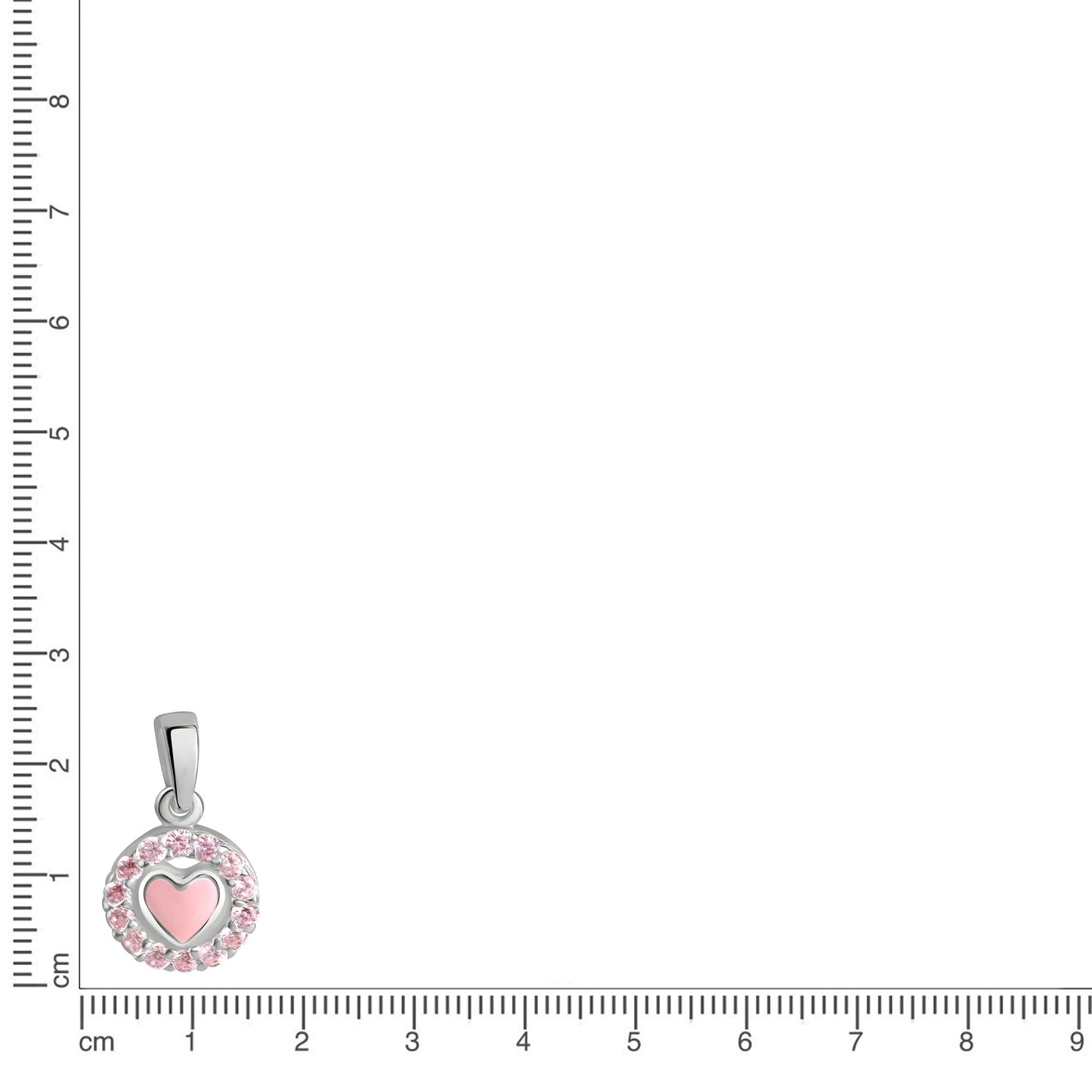 Anhänger 925/- Sterling Silber Rhodiniert 1,5cm Zirkonia