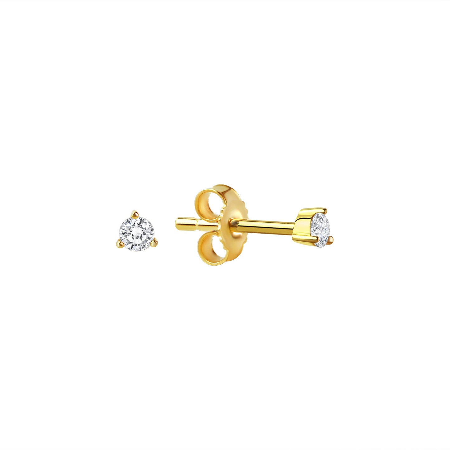 Ohrstecker 333/- Gold 0,3cm Zirkonia