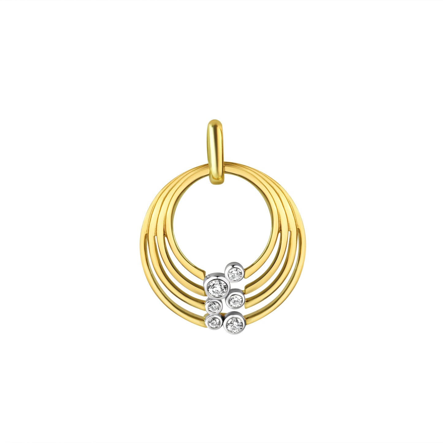Anhänger 925/- Sterling Silber vergoldet 3,0cm Zirkonia