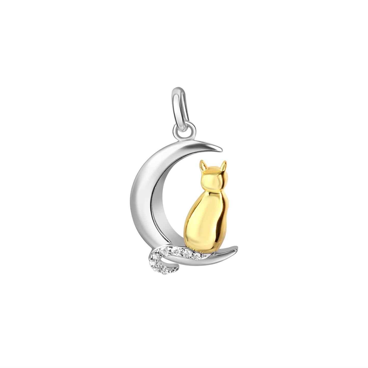 Anhänger 925/- Sterling Silber vergoldet (teil) 2,4cm Zirkonia