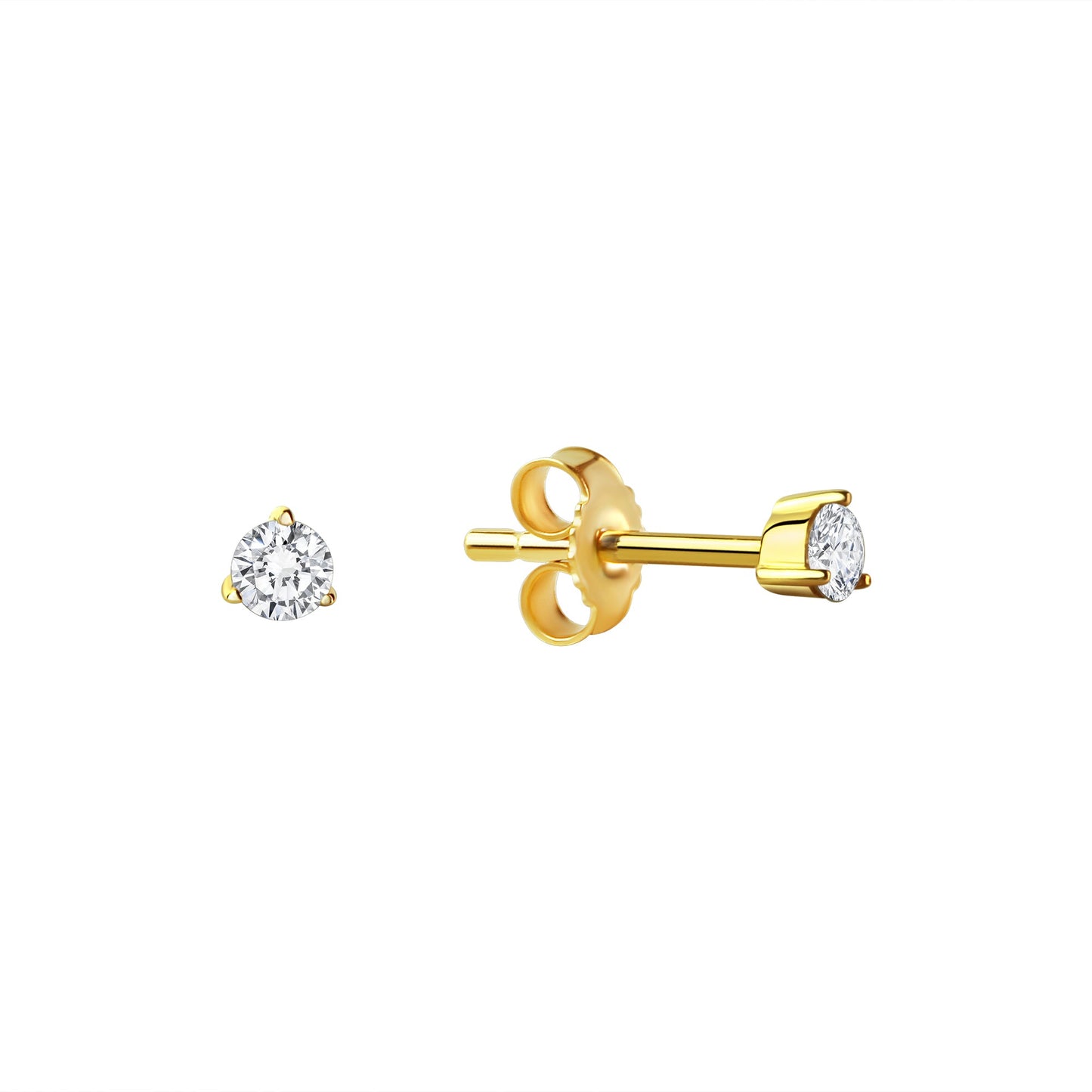 Ohrstecker 333/- Gold 0,3cm Zirkonia