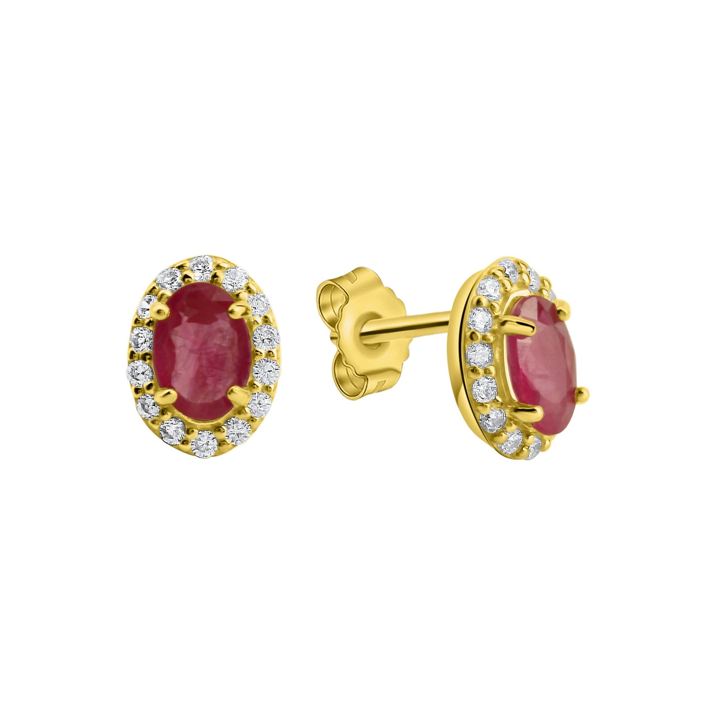 Ohrstecker 333/- Gold 0,9cm Rubin