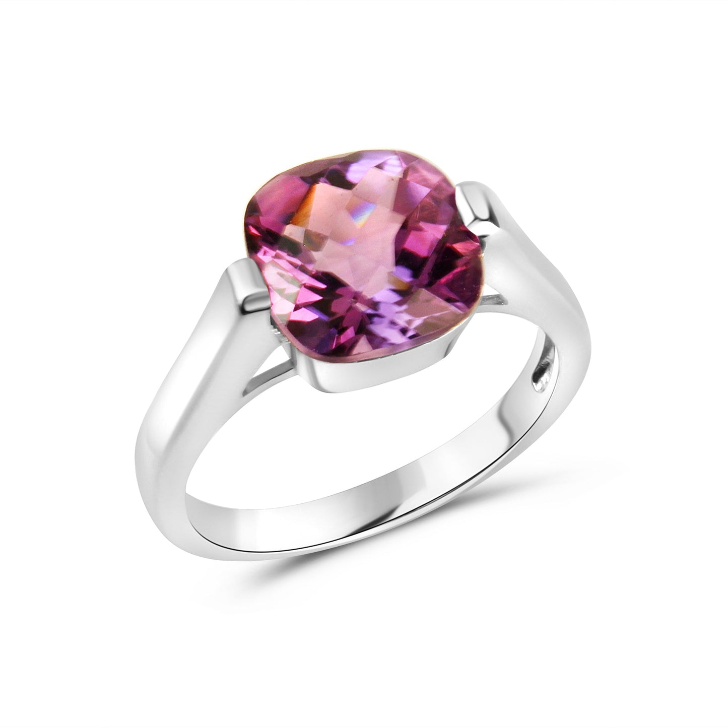 Ring 925/- Sterling Silber Rhodiniert Amethyst