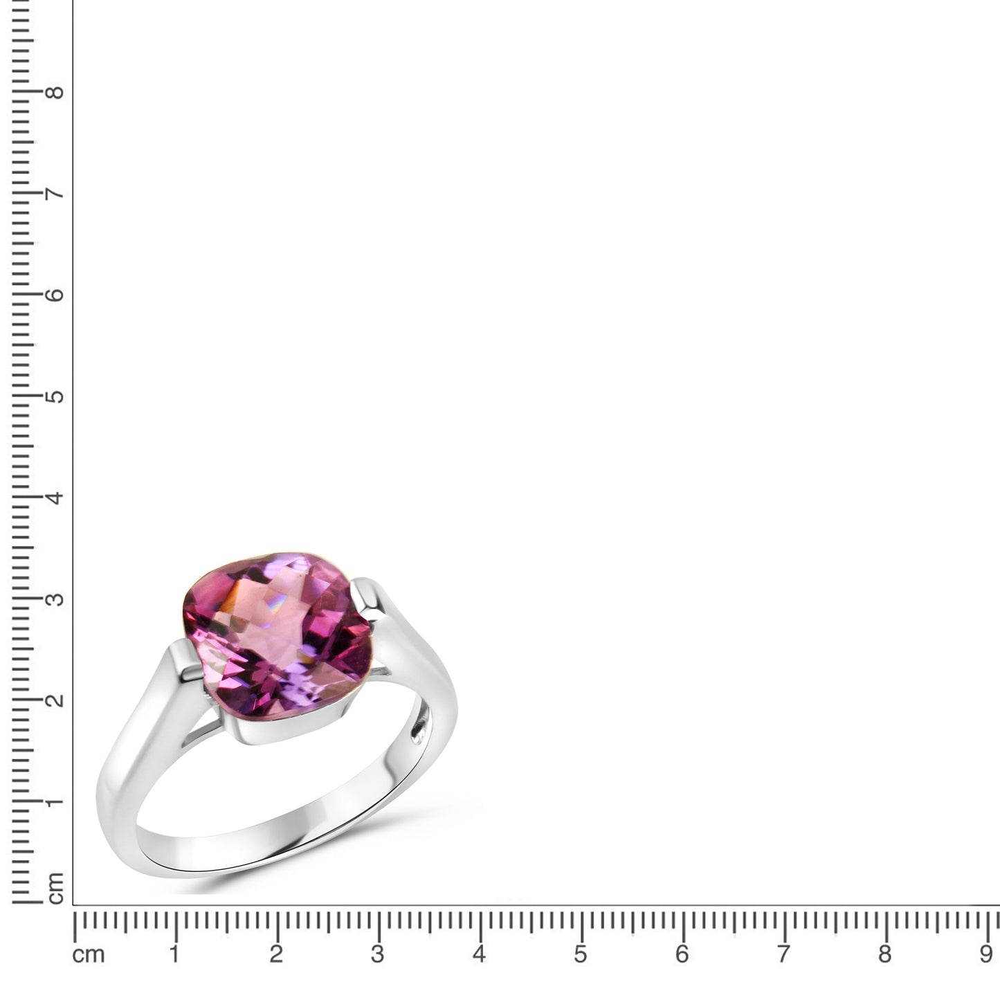 Ring 925/- Sterling Silber Rhodiniert Amethyst