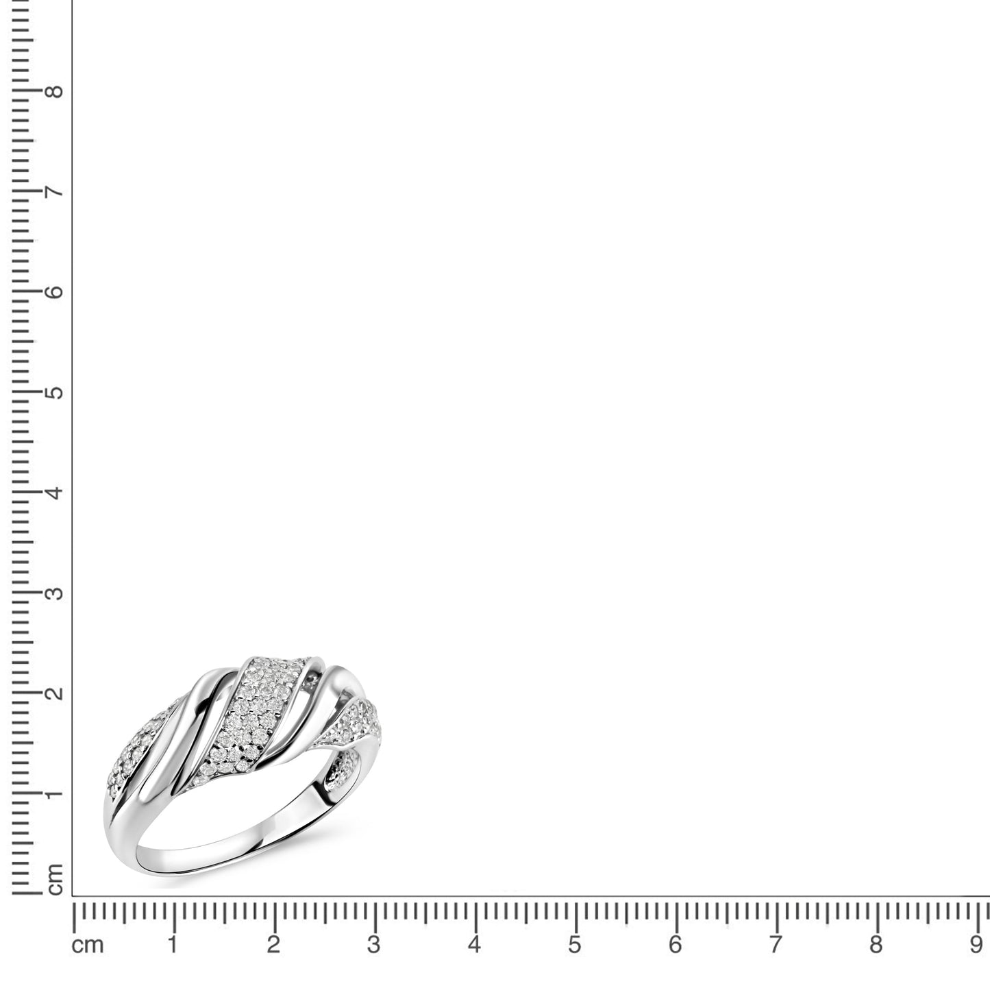 Ring 925/- Sterling Silber rhodiniert Zirkonia