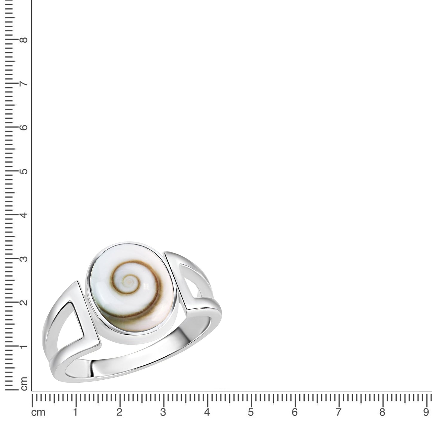 Ring 925/- Sterling Silber Rhodiniert Muschel