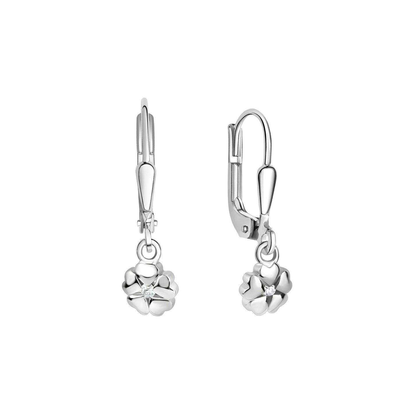 Ohrhänger 925/- Sterling Silber rhodiniert 2,2cm Zirkonia