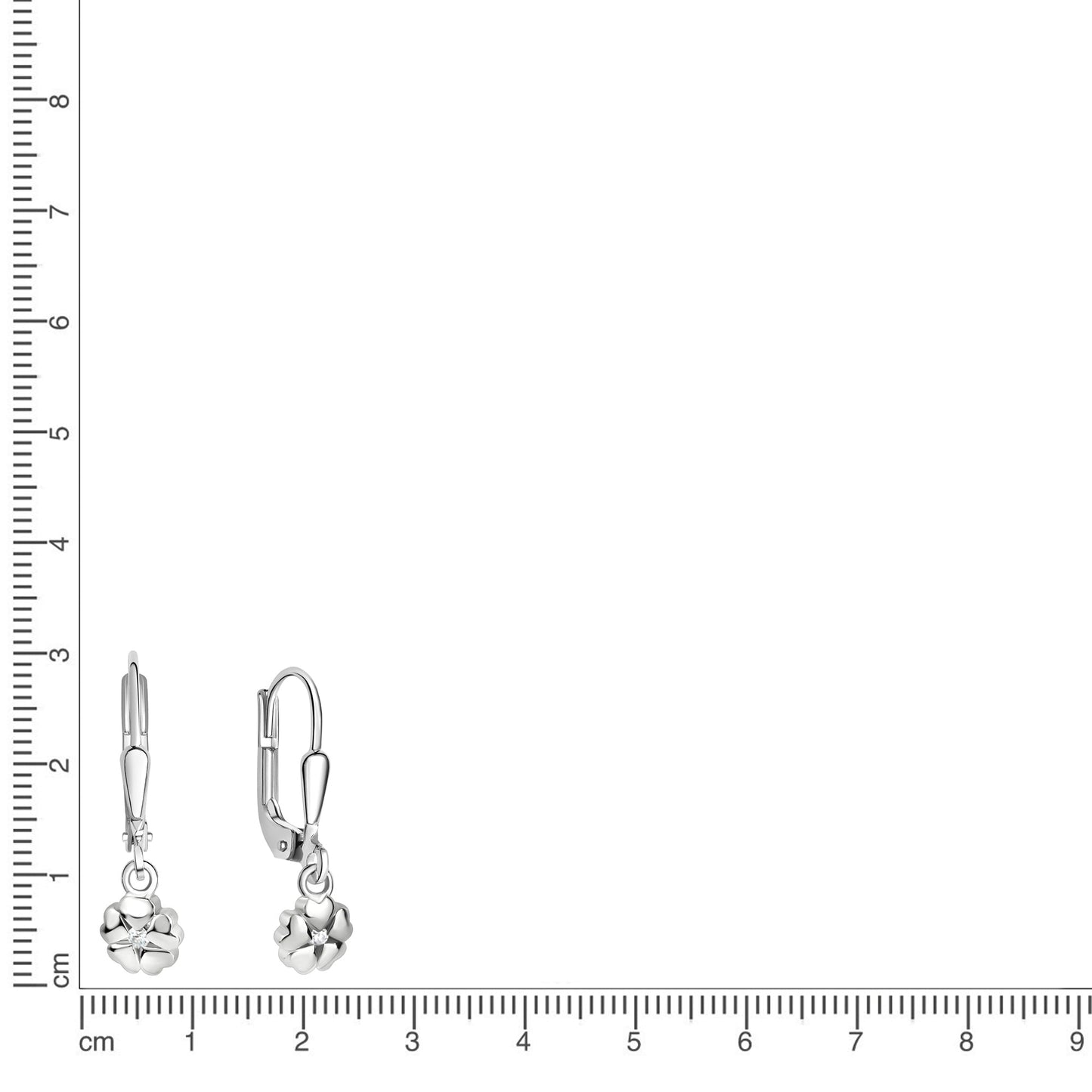 Ohrhänger 925/- Sterling Silber rhodiniert 2,2cm Zirkonia