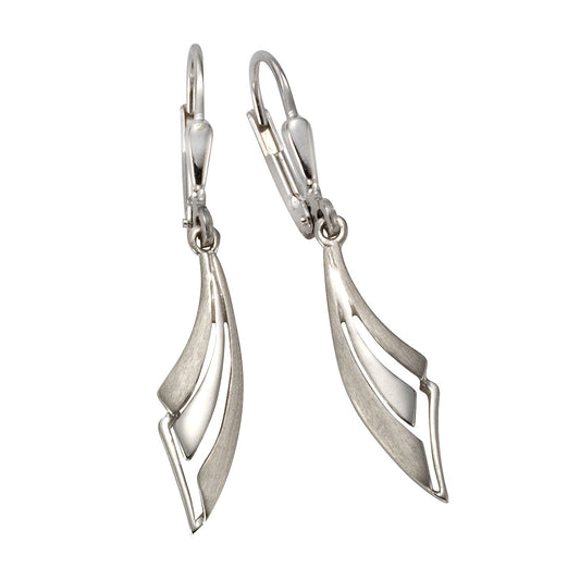 Ohrhänger aus 925/- Sterling Silber rhodiniert glanz/matt