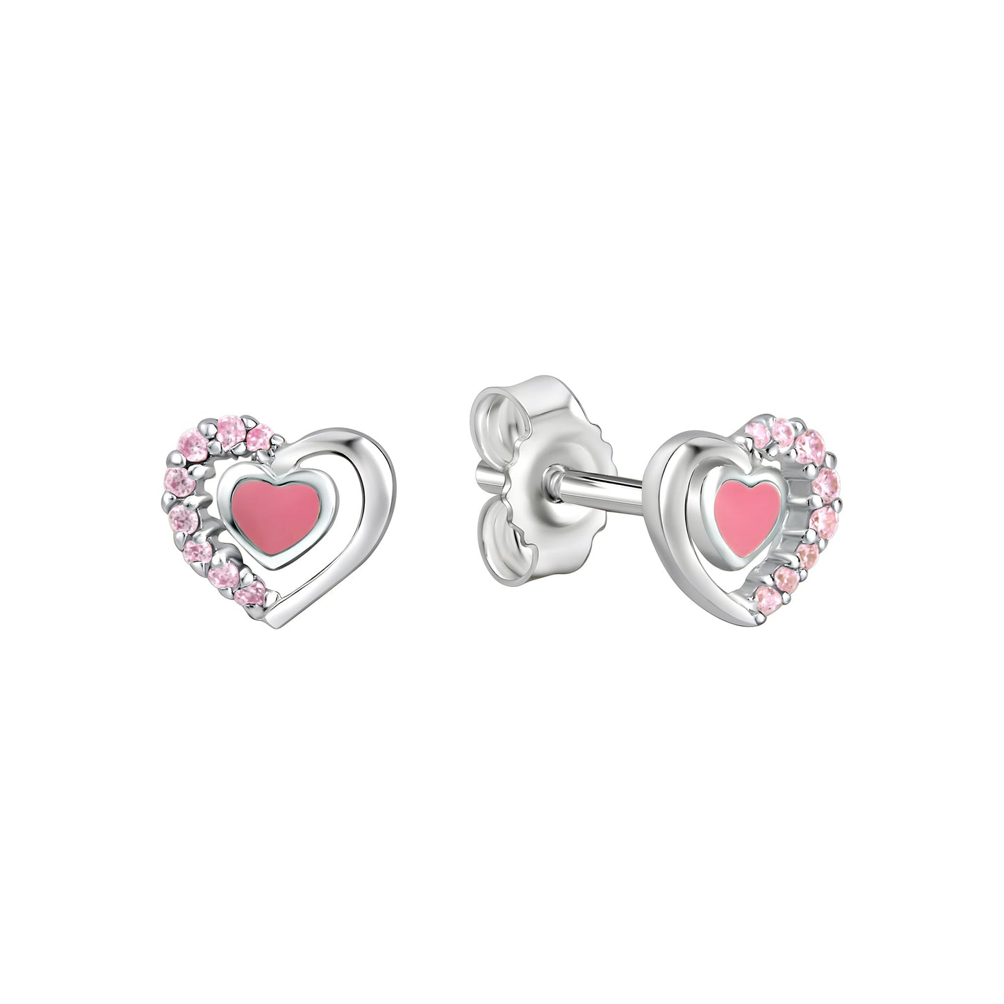 Ohrstecker 925/- Sterling Silber rhodiniert 0,6cm Zirkonia
