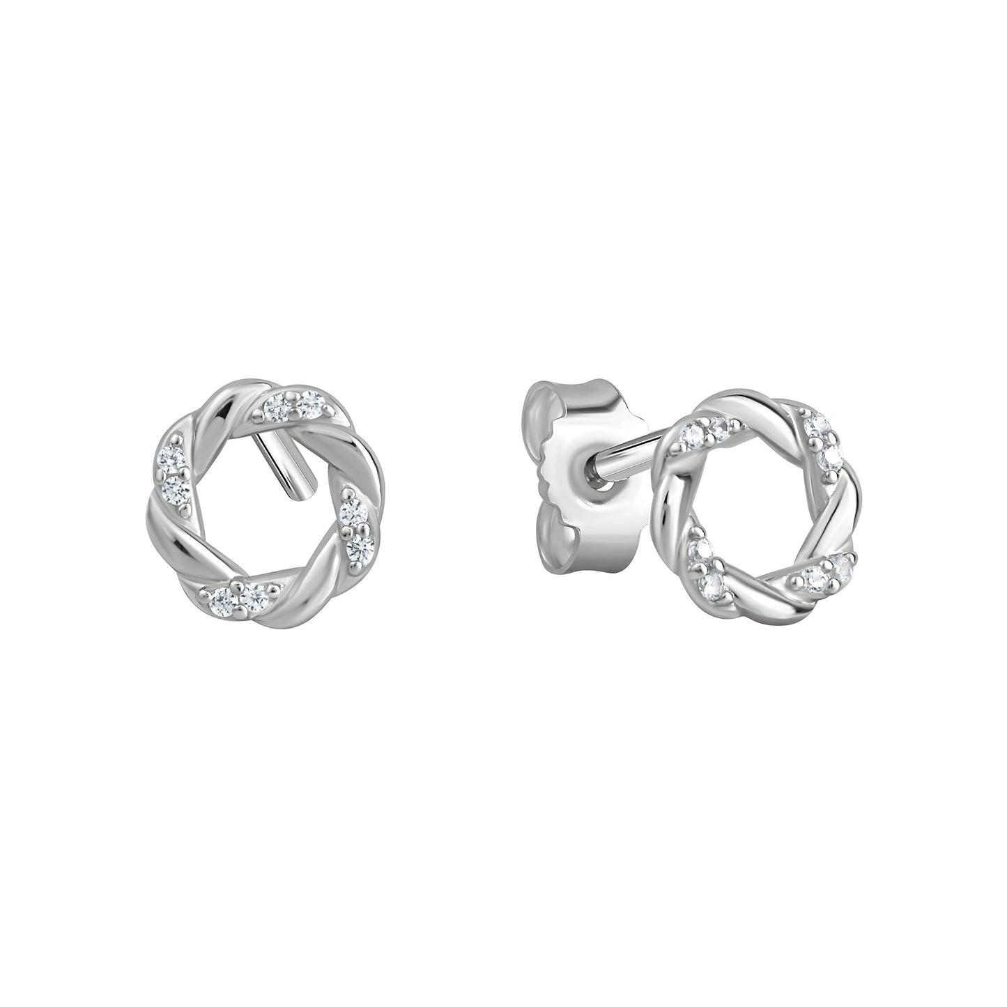 Ohrstecker 925/- Sterling Silber rhodiniert 0,7cm Zirkonia