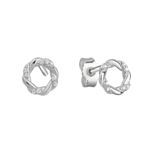 Ohrstecker aus 925/- Sterling Silber rhodiniert 16 weiße Zirkonia