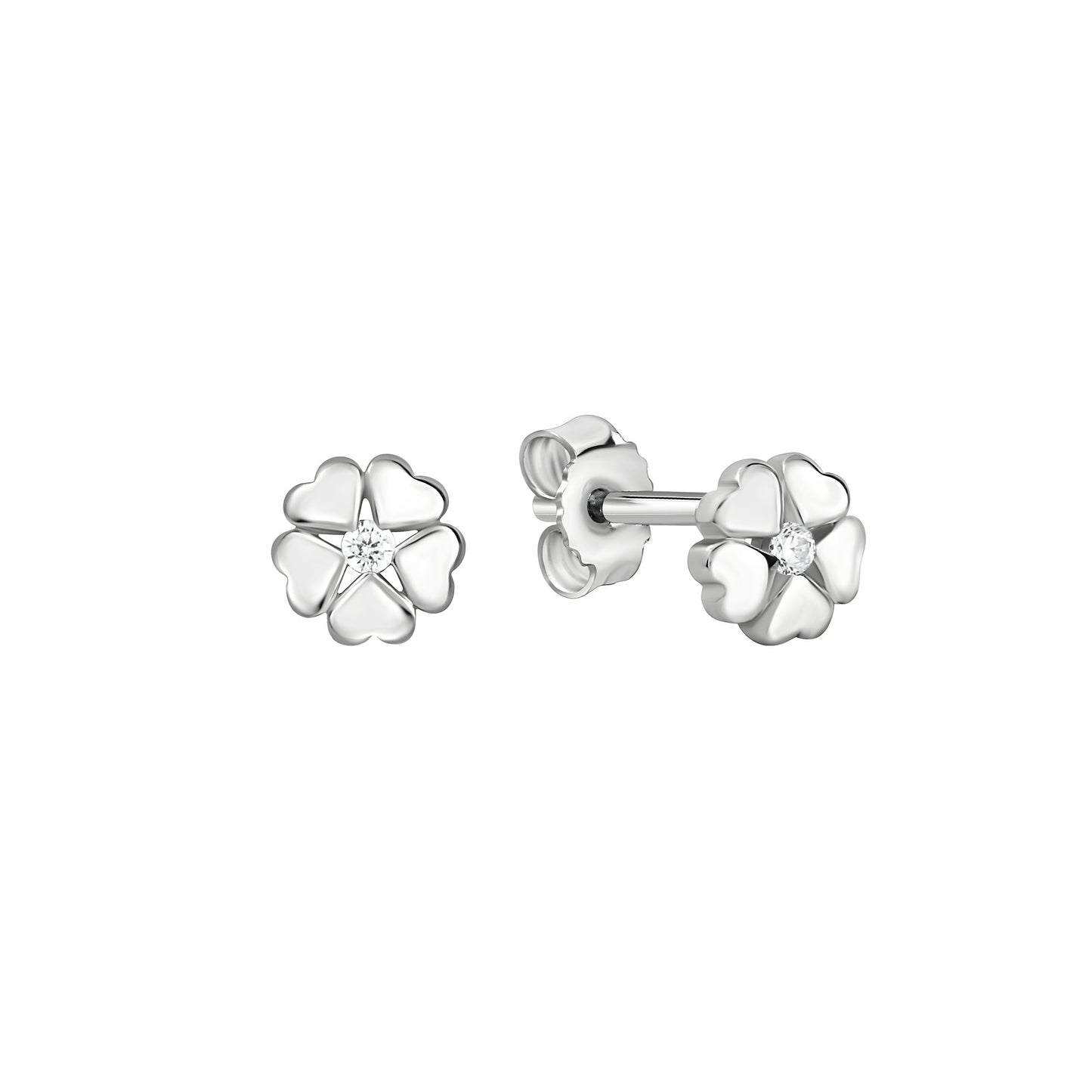 Ohrstecker 925/- Sterling Silber rhodiniert 0,6cm Zirkonia