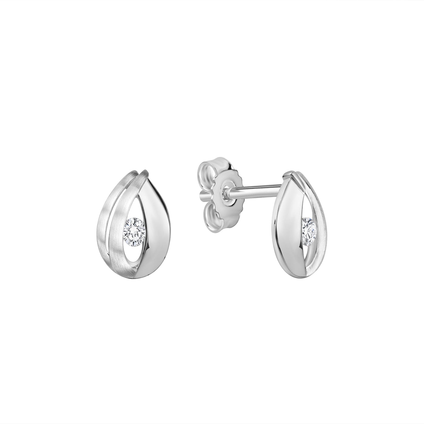 Ohrstecker 925/- Sterling Silber versilbert 0,8cm Zirkonia