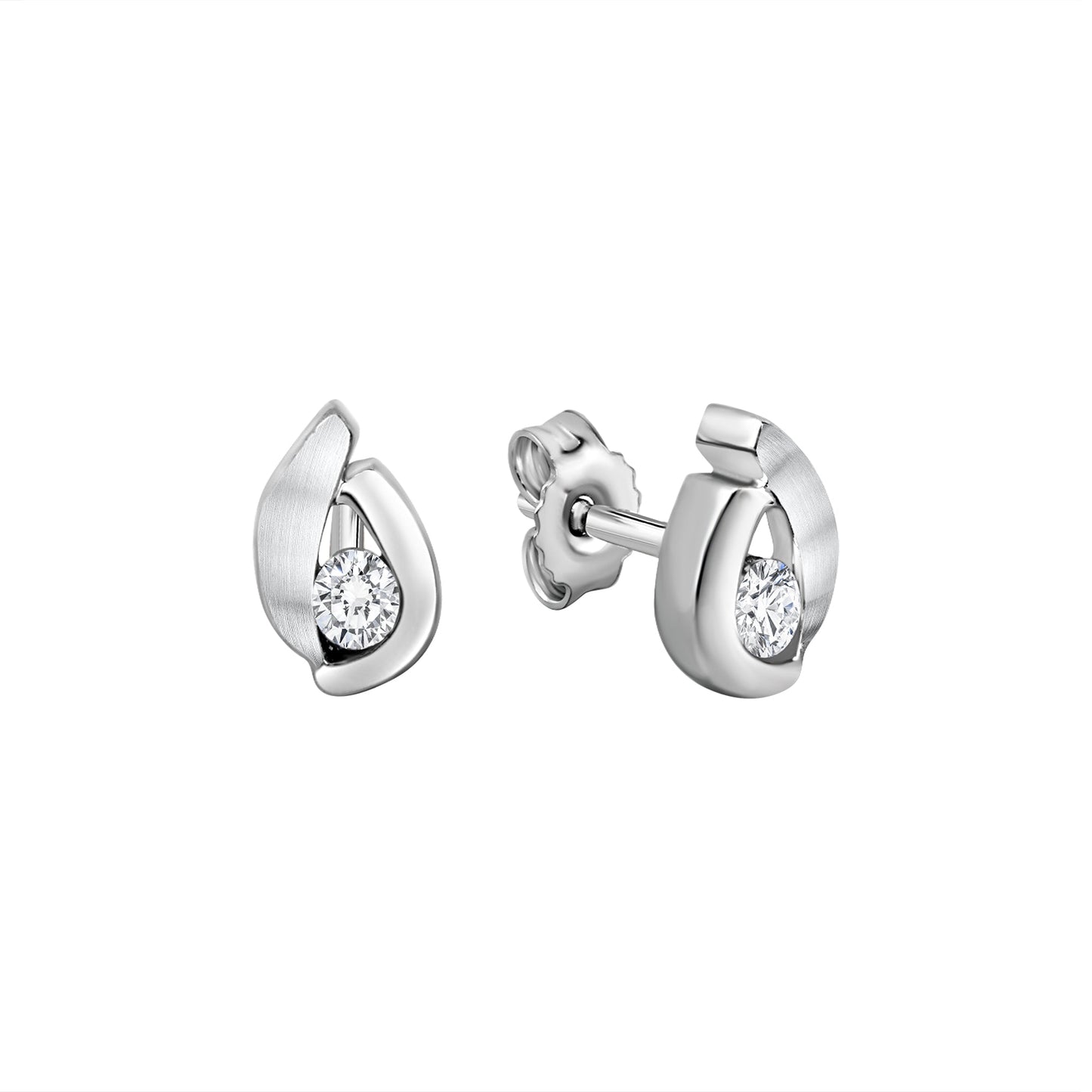 Ohrstecker 925/- Sterling Silber Rhodiniert 0,8cm Zirkonia