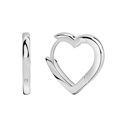 Klappcreolen aus 925/- Sterling Silber rhodiniert Motiv Herz