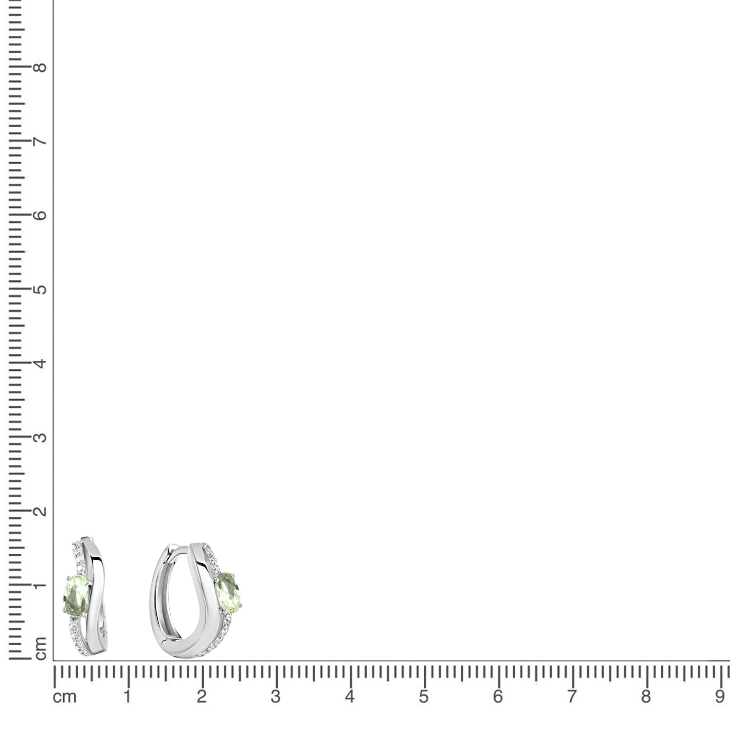 Creolen 925/- Sterling Silber rhodiniert 1,6cm Zirkonia