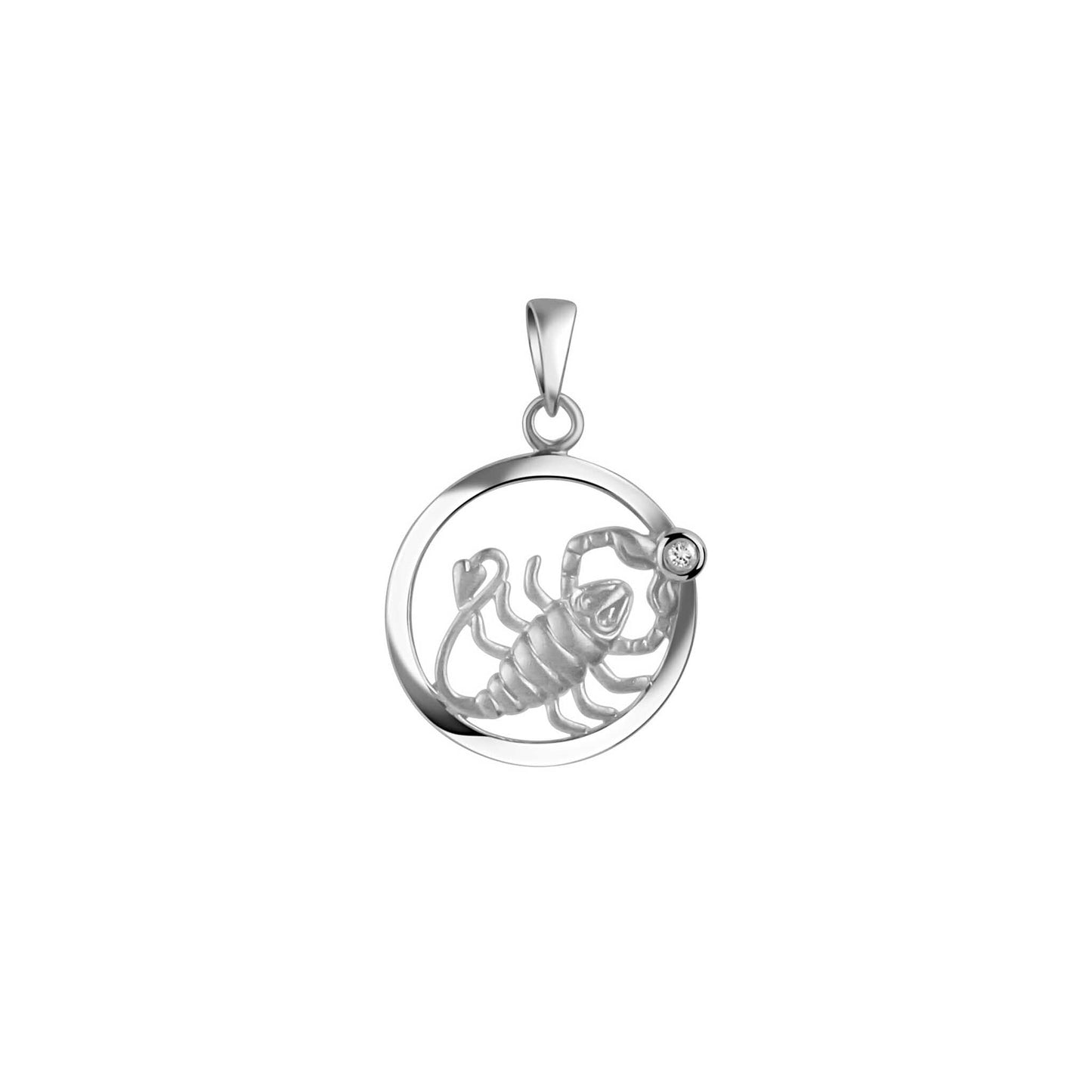 Anhänger 925/- Sterling Silber Rhodiniert 2,1cm Weißtopas