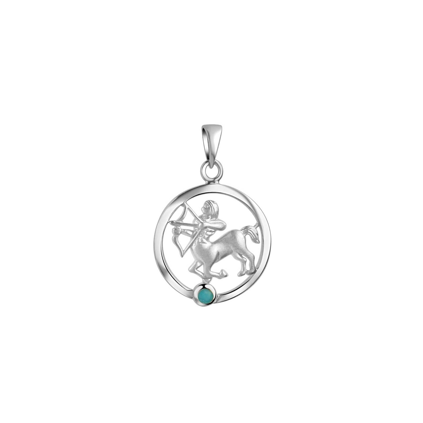 Anhänger 925/- Sterling Silber Rhodiniert 2,1cm Türkis