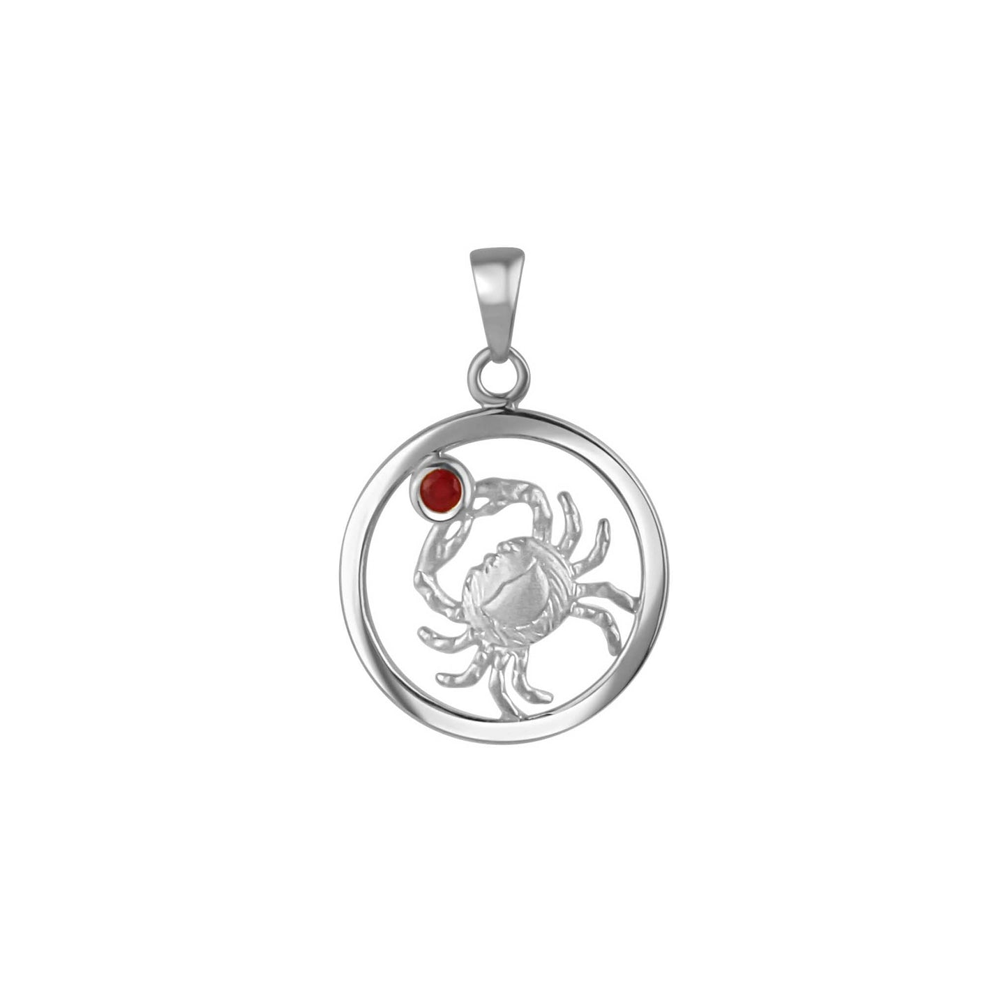 Anhänger 925/- Sterling Silber rhodiniert 2,1cm Rubin