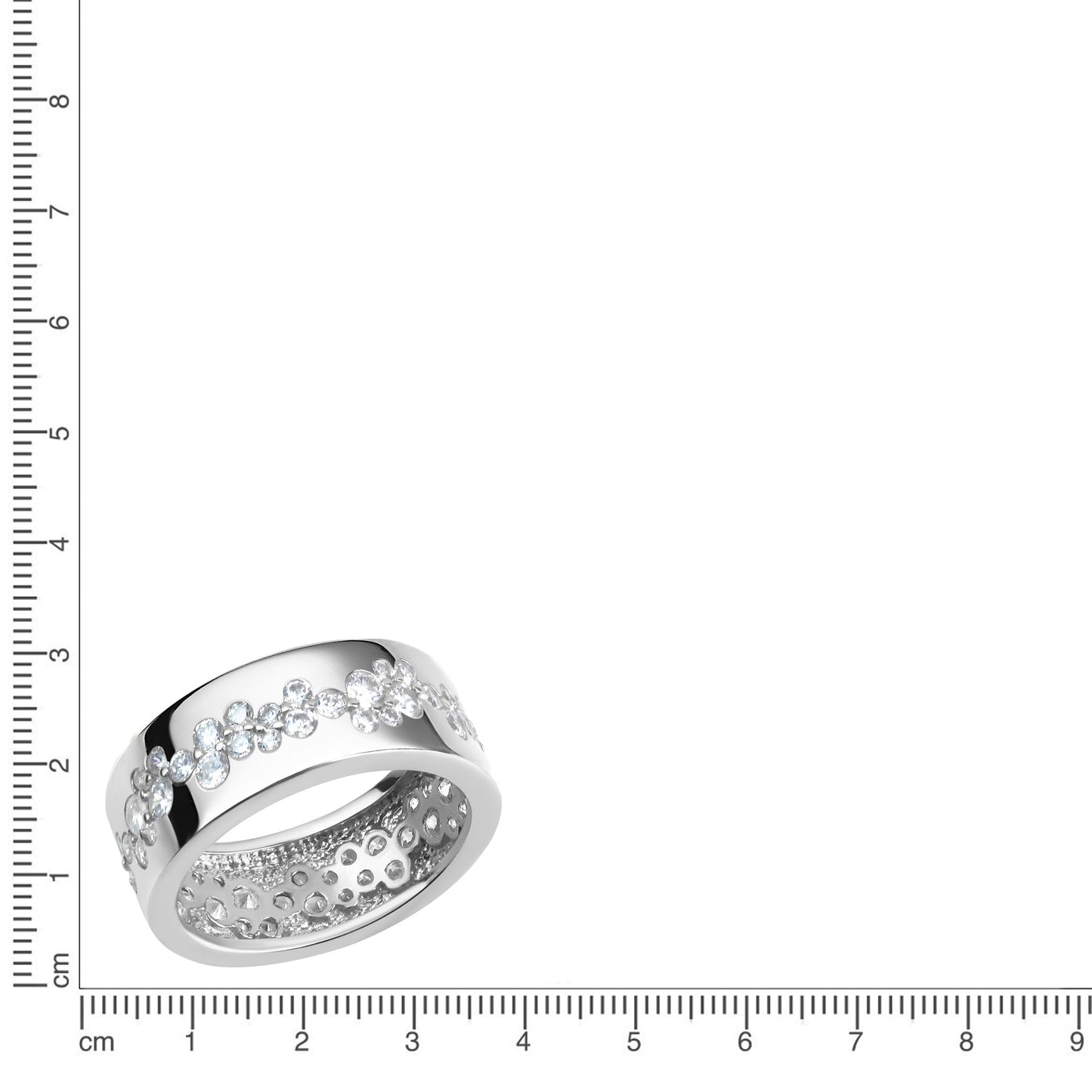 Ring 925/- Sterling Silber Rhodiniert Zirkonia