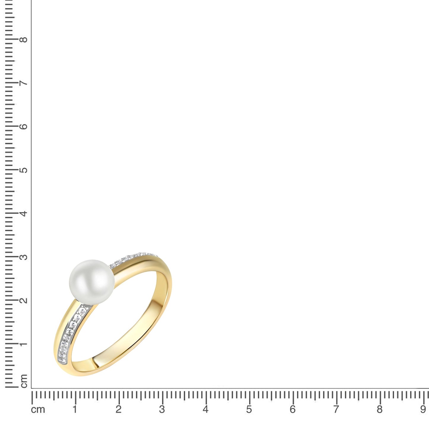 Ring 375/- Gold rhodiniert (teil) Zirkonia