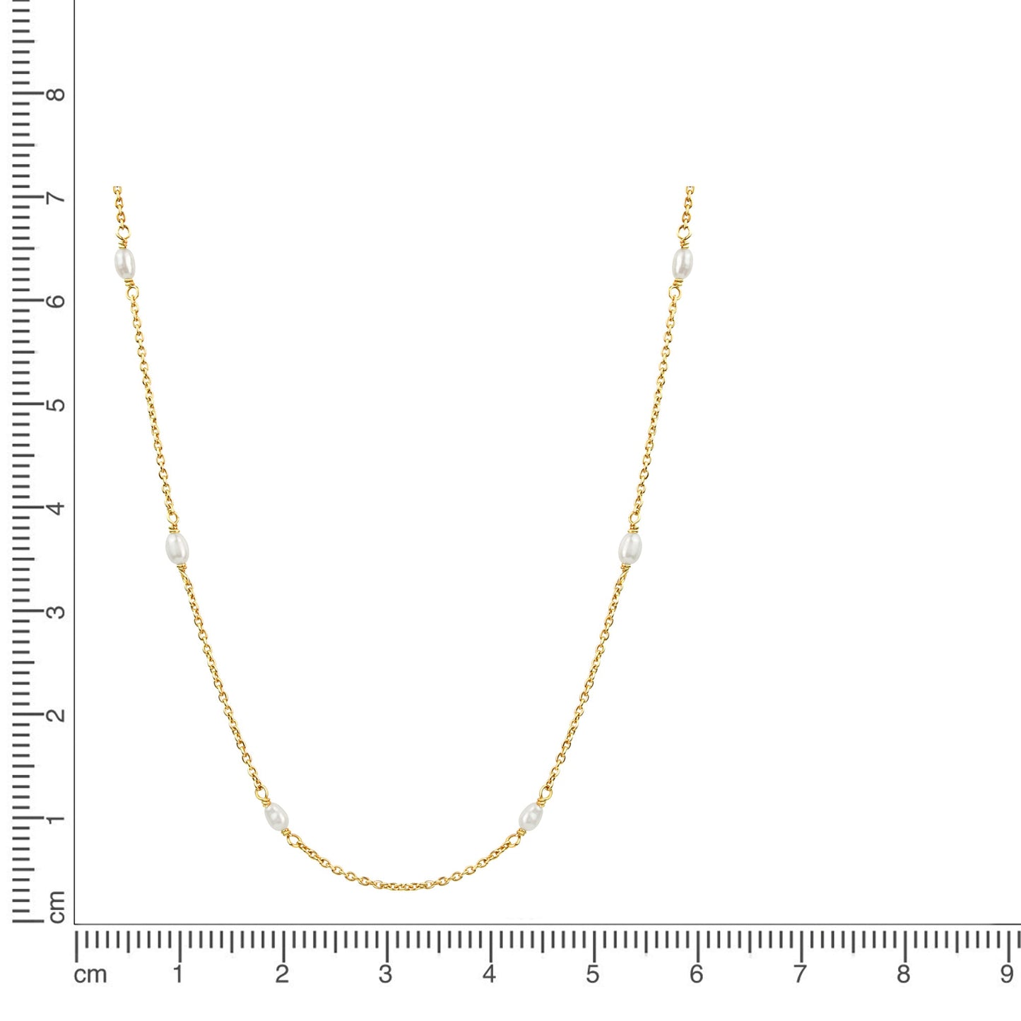 Kette Ankerkette 925/- Sterling Silber vergoldet 45,0cm Perle