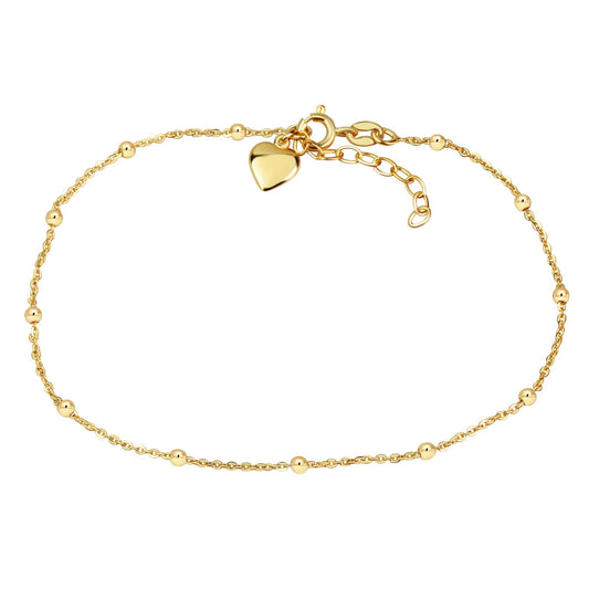 Fusskette Ankerkette 925/- Sterling Silber vergoldet 26,0cm