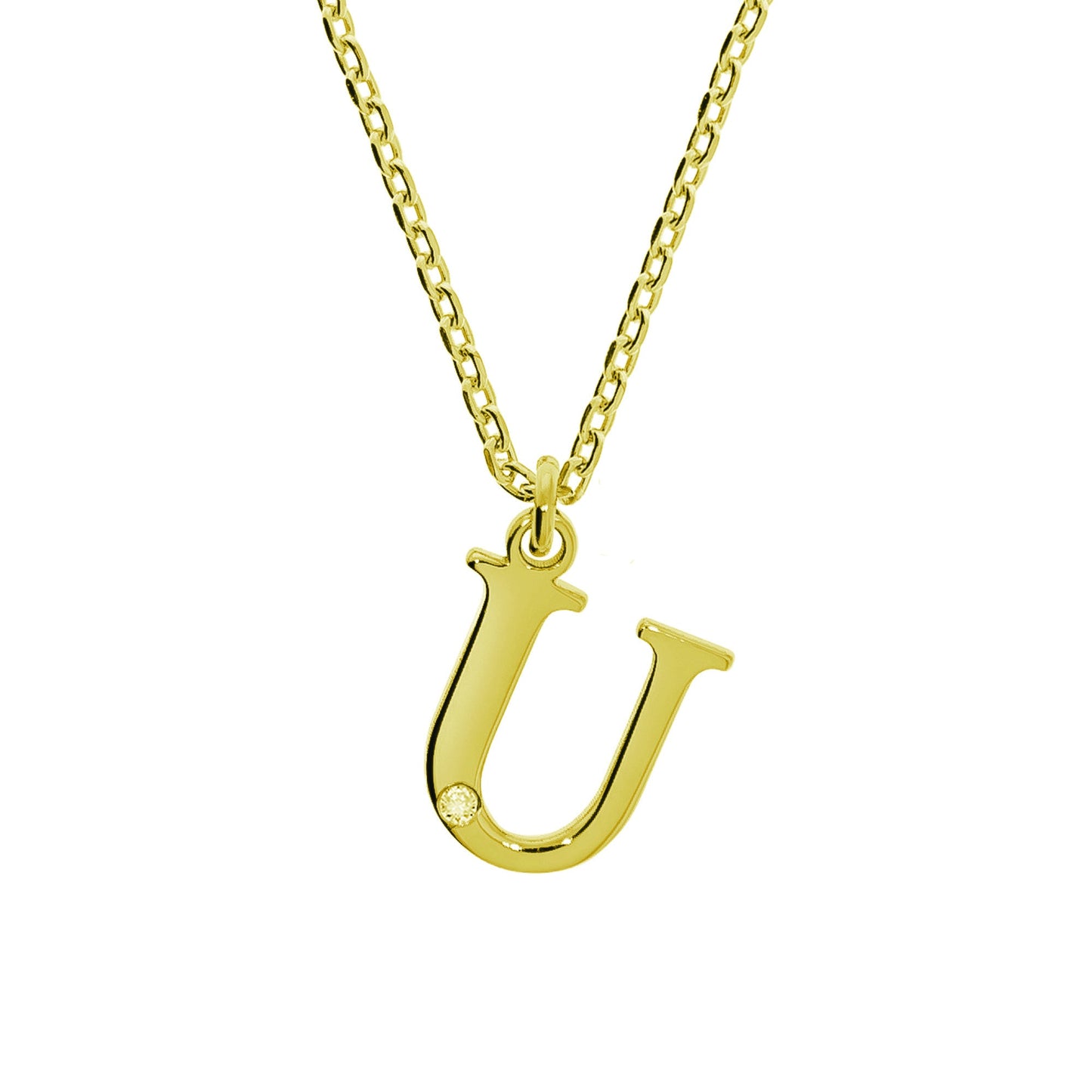 Anhänger mit Kette Ankerkette 925/- Sterling Silber Bicolor 48,0cm Diamant 0,008ct.