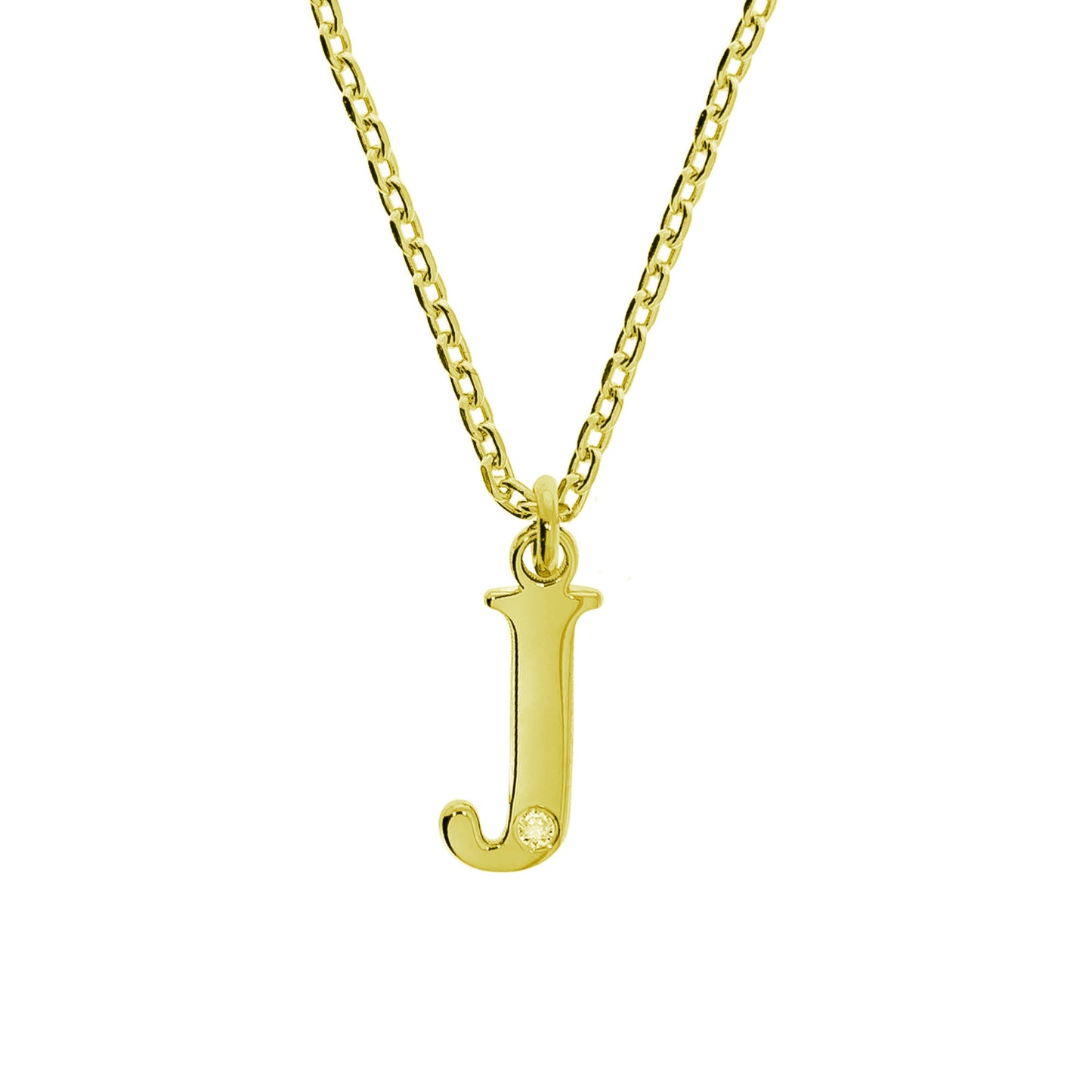 Anhänger mit Kette Ankerkette 925/- Sterling Silber vergoldet 48,0cm Diamant 0,008ct.