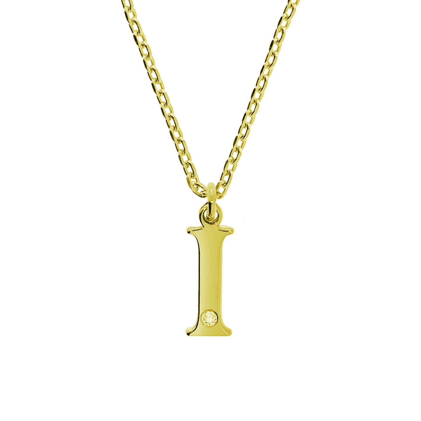 Anhänger mit Kette Ankerkette 925/- Sterling Silber vergoldet 48,0cm Diamant 0,008ct.