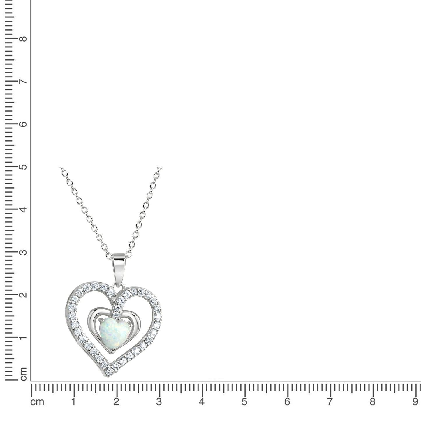 Anhänger mit Kette Ankerkette 925/- Sterling Silber rhodiniert 45,0cm Opal