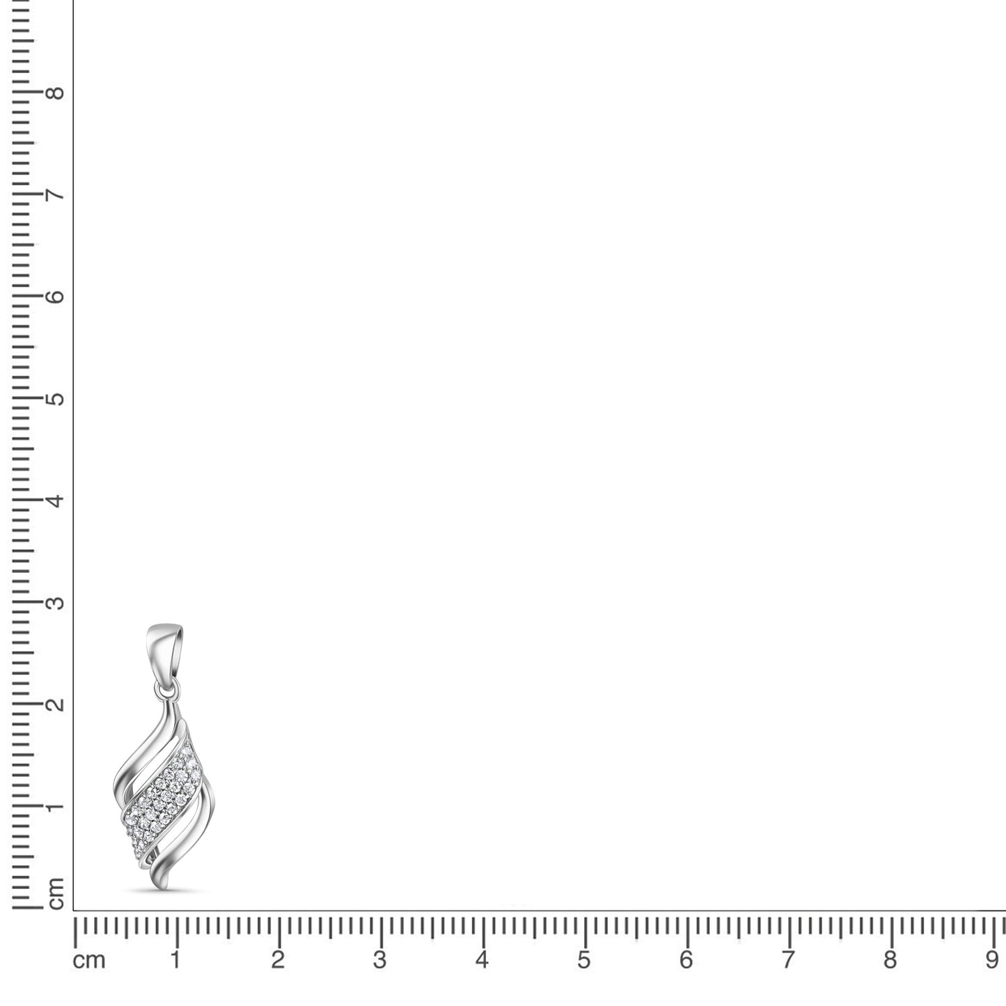 Anhänger 925/- Sterling Silber Rhodiniert 3,0cm Zirkonia