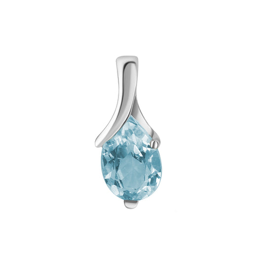 Anhänger aus 925/- Sterling Silber rhodiniert mit 1 Blautopas Sky