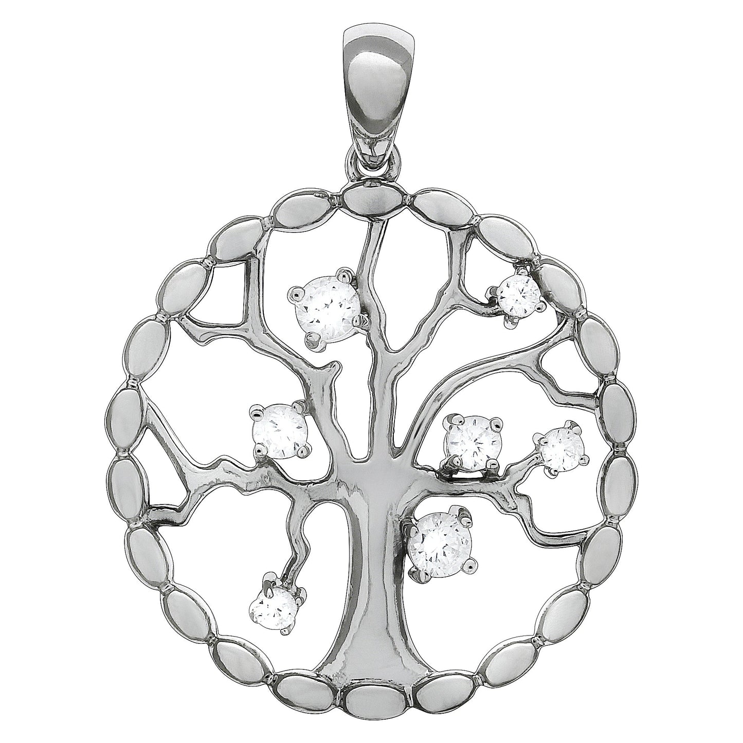 Anhänger 925/- Sterling Silber Rhodiniert 3,4cm Zirkonia