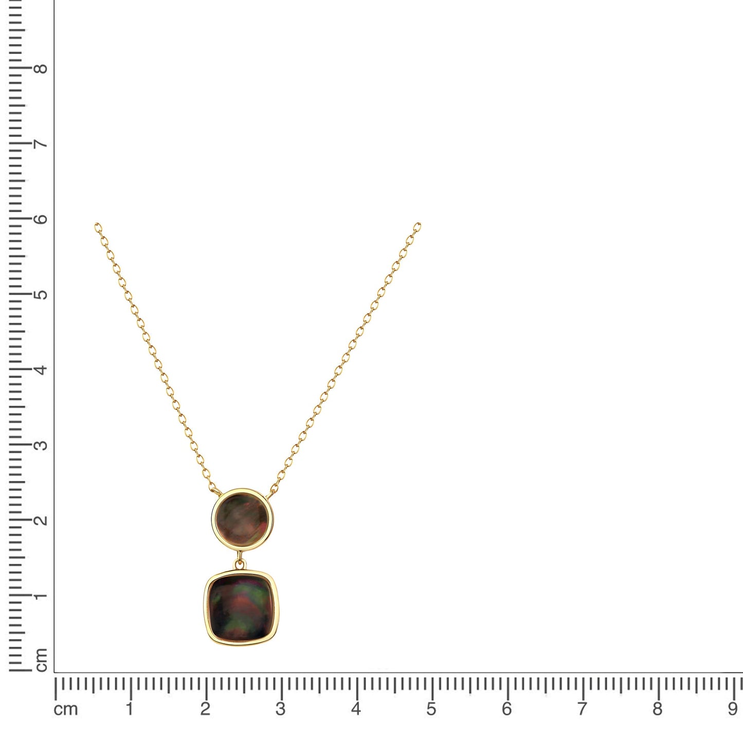 Collier Ankerkette 925/- Sterling Silber vergoldet 45,0cm Perlmutt