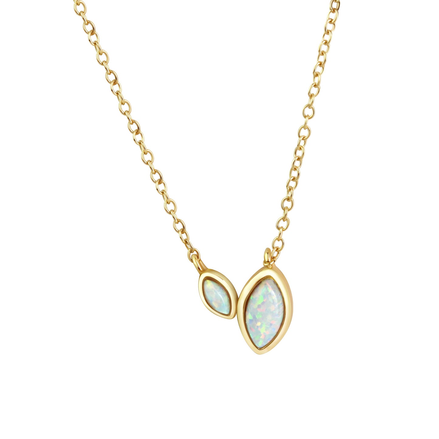 Kette Ankerkette 925/- Sterling Silber vergoldet 45,0cm synth. Opal