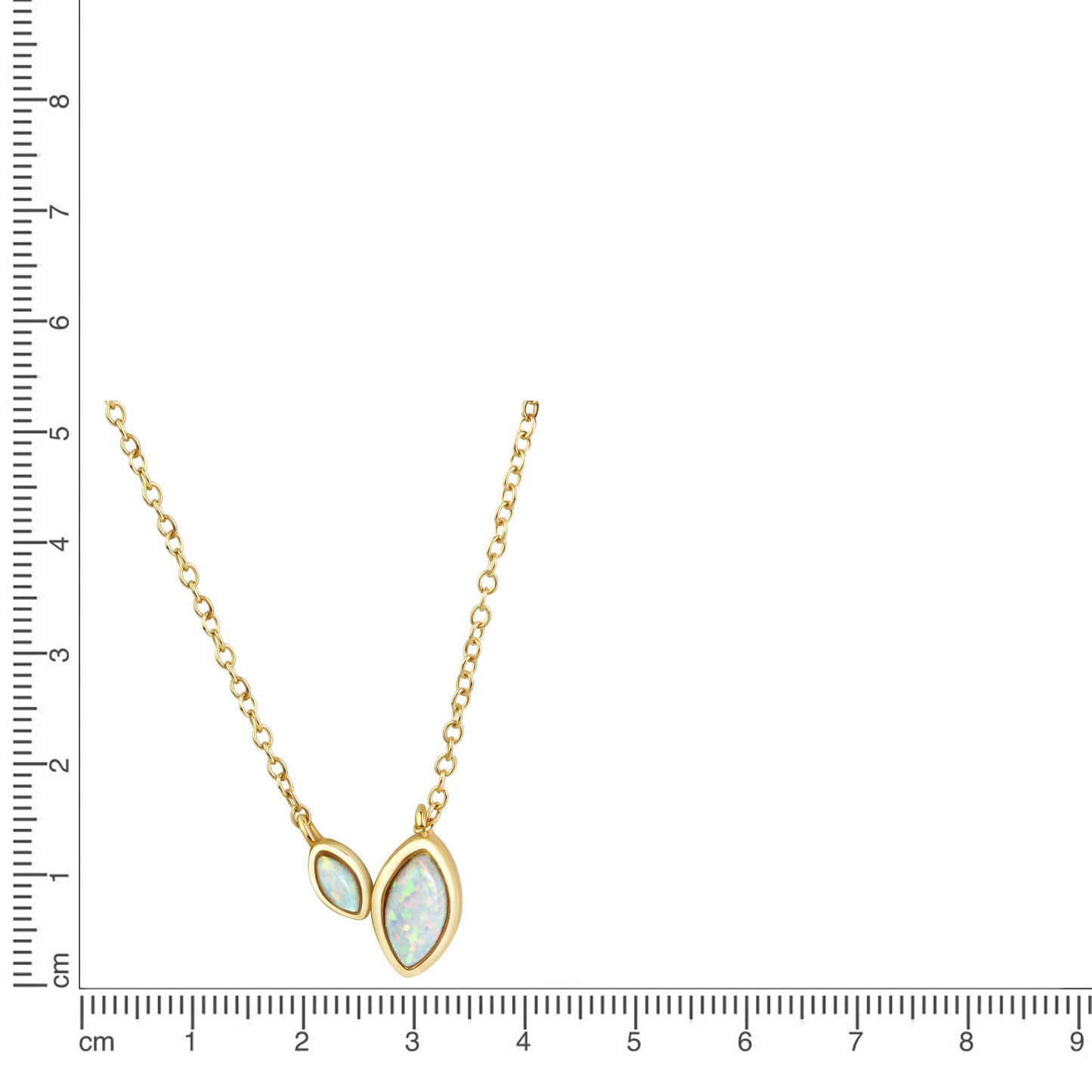 Kette Ankerkette 925/- Sterling Silber vergoldet 45,0cm synth. Opal