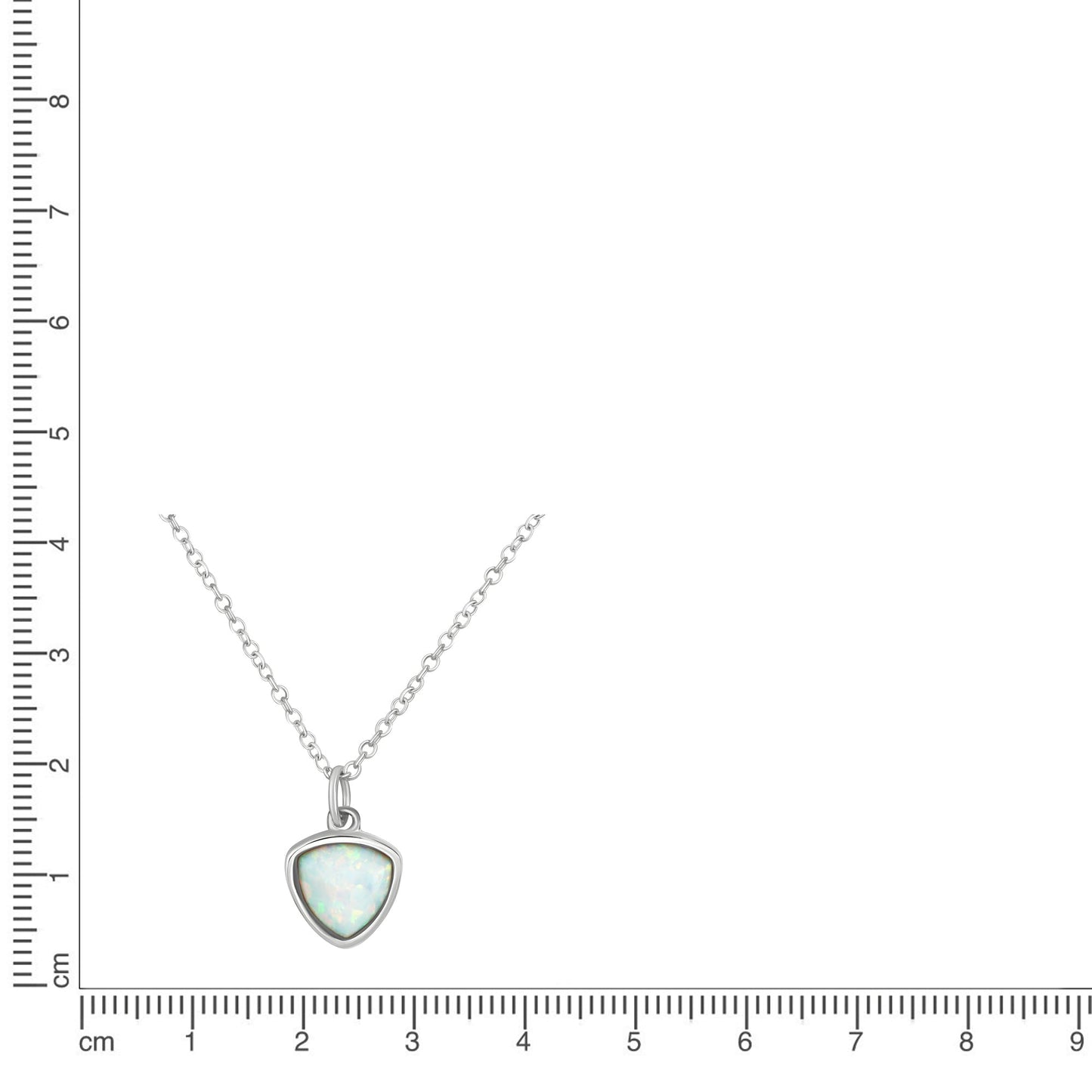 Anhänger mit Kette Ankerkette 925/- Sterling Silber rhodiniert 45,0cm synth. Opal