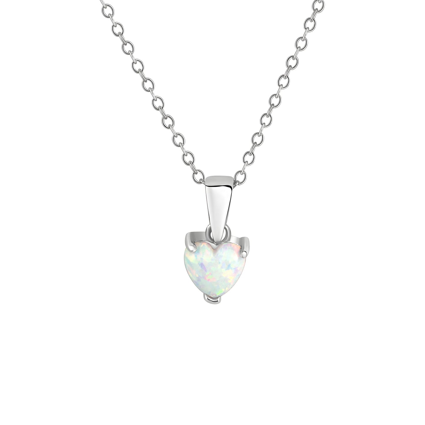 Anhänger mit Kette Ankerkette 925/- Sterling Silber rhodiniert 45,0cm synth. Opal