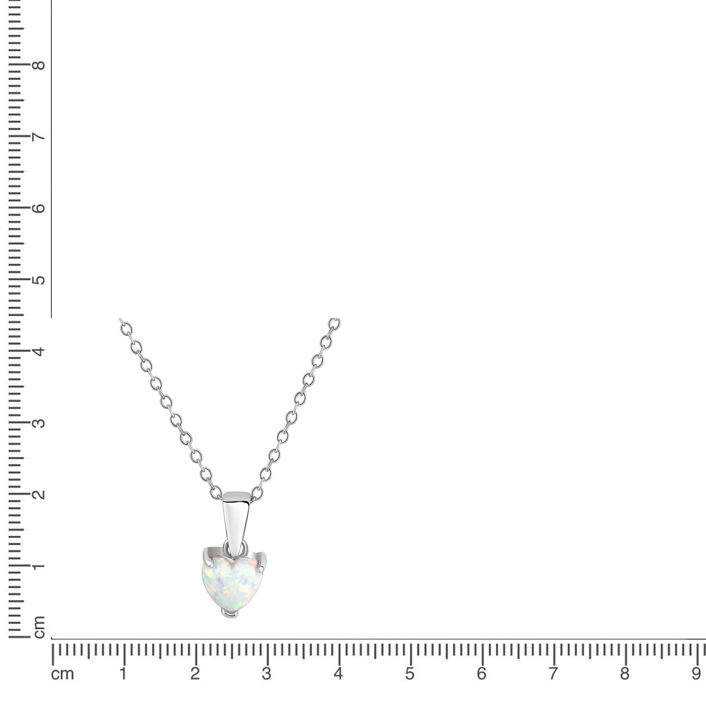Anhänger mit Kette Ankerkette 925/- Sterling Silber rhodiniert 45,0cm synth. Opal