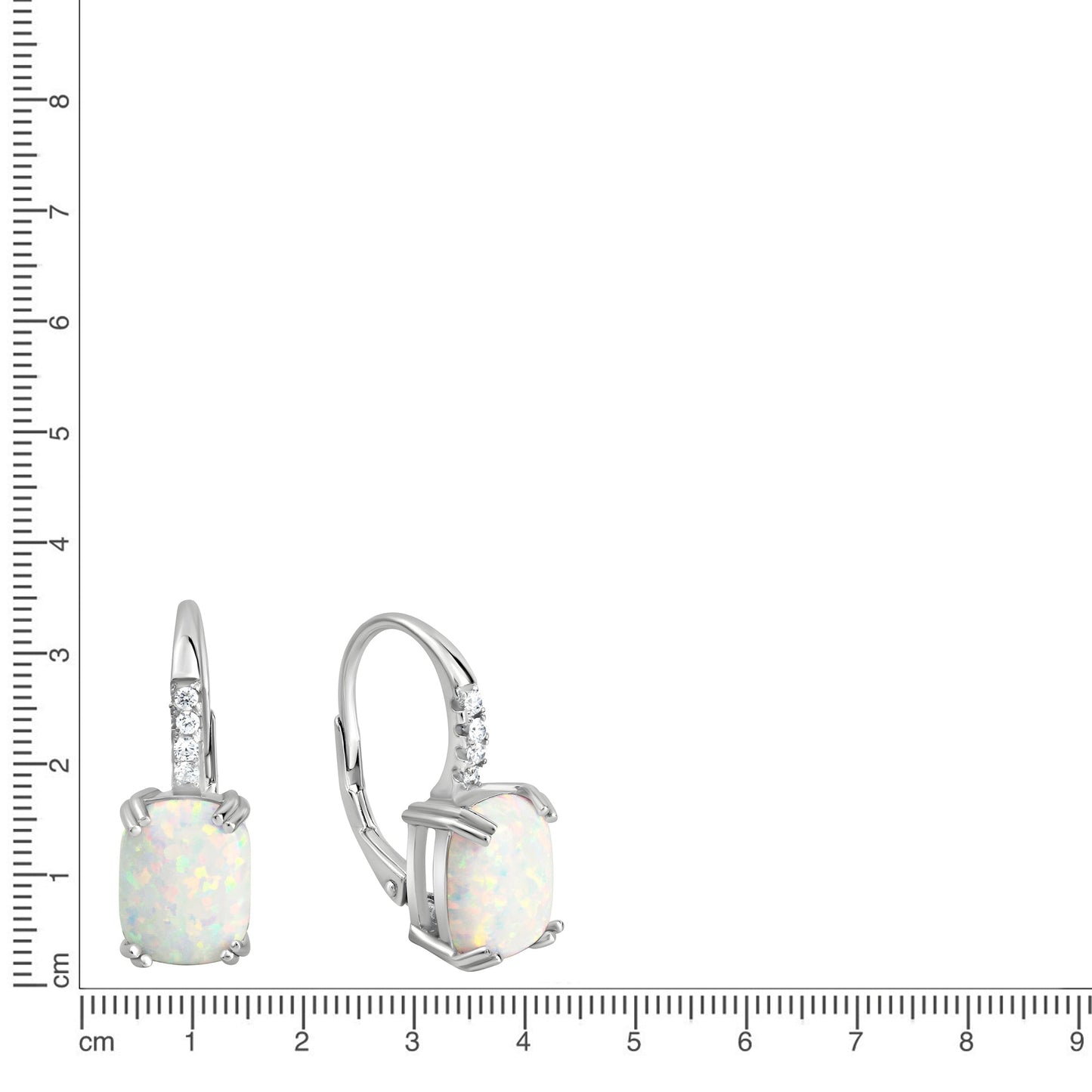 Ohrhänger 925/- Sterling Silber Rhodiniert 2,0cm synth. Opal